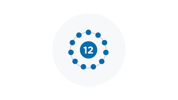 Blue Icon of 12 Stages